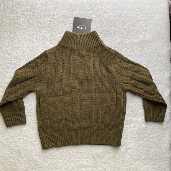 SHEIN Toddler Boys Quarter Zip Cable Knit Sweater (3Y) - Picture 5 of 9